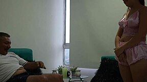 Stepfather Falls for Stepdaughter's Stunning Latina Ass in Taboo Play