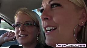 Intense group sex with MILF's big tits and huge cock.