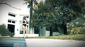 Jillian jansen dives into pool with seths monster cock