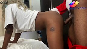 Merry Christmas with fat girlfriend natural tits cute babe black muscular amateurs friend bedroom