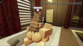 brunette with fat ass sucks and fucks hard in bathtub