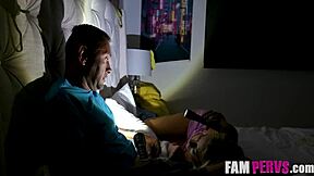 oh, flashlights flicker as stepdad quickies skyler storm in fampervs!