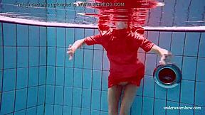 sexy naked twat avenna swims nude in the pool?