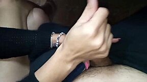 mamita jerks me under table for creampie cumshot