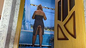 Anal Sex in Bathroom When Stepmom's Big Ass Wants It!