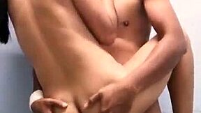 Having a great time fucking in the bathroom