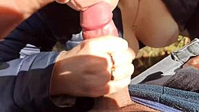 Public Blowjob And Fingering Cum On Tits