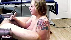 Busty blonde gwen sucks cock and gets wet pussy fucked in doggystyle