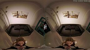 Doctor rips panties off redhead patient with big tits and fucks her in VR dark room