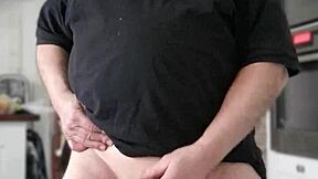 chris the old man does striptease with dirty talk and ripped clothes.