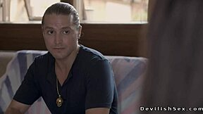 Husband pounds his wife's floppy tits with monster cock in hotel 😏