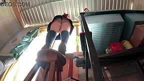 i wear a skirt, can't reach, curvy student recorded upskirt