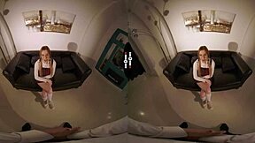 Doctor rips panties off redhead patient with big tits and fucks her in VR dark room