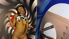 horny colombian slut plays with tight pussy and dildo