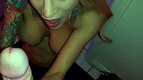 Pornstar Sarah Jessie Gives A Bj In The Bathroom