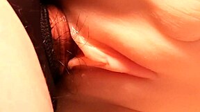 rear-entering her hairless pussy with double penetration cock