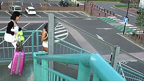 Exhibitionists at Station Lure Passenger for Rough Home Action