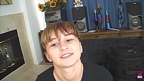 Brunette hottie deepthroats and rides reverse cowgirl