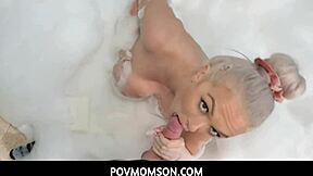 bubble bath taboo with stepmom's big tits and anal