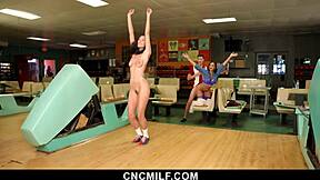 hot teen and milf play bowling with freeuse fun.