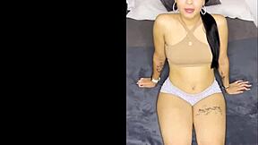 mary, the cock addicted latina teen, gets cum on tits and in mouth during interracial casting