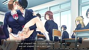 Married Japanese teacher with big boobs gets hypnotic orgasm in class