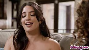 Friends Arabelle Raphael And Sarah Arabic Having A Hot And Steamy Lesbian Sex Over The Couch