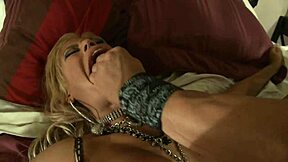 blonde cockslut lena cova strips to black stockings to get her ass plowed