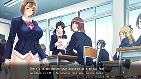 Married Japanese teacher with big boobs gets hypnotic orgasm in class