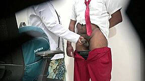 lady doctor checks school student's cock in hospital cheating