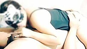 Asian wife on bed in wet panties makes husband cum horny