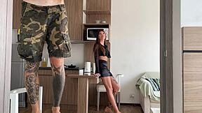 I quickly fucked and creampied my step sisters' big asses in cowgirl