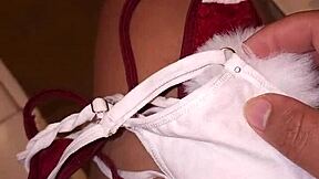 Stepmom catches me masturbating with her panties and sucks me off