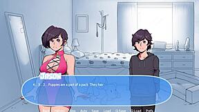 Happy puppies in snow