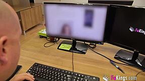 Hot busty colombian brunette in desperate situation