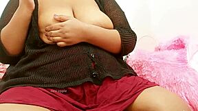 An Indian chubby girl with big boobs embarks on a sensual journey of self-discovery
