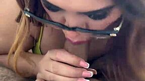 Beautiful Latina Sucking Cock Close Up