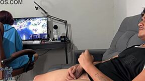 Risky Handjob Will She Notice English Subtitles with Latina Femdom and Small Tits