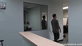 tranny brooke sucking and banging another cock in heels