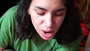 Quickie Blowjob Licks Cum From Hands