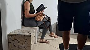 Patient Flashes Dick in Dentist's Waiting Room, Nurse Gropes and Strokes It Eagerly