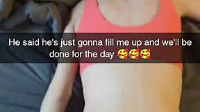 Cheating amateur yoga milf fucks fitness instructor on snapchat, cucked and creampied in rough anal