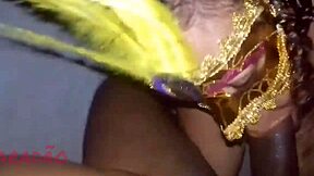 Mature woman gives sloppy blowjob.