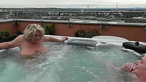 Mature Curvy Milf Enjoys Outdoor Public Hot Tub Fucking With Dripping Wet Orgasm