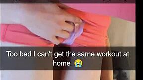 Cheating amateur yoga milf fucks fitness instructor on snapchat, cucked and creampied in rough anal