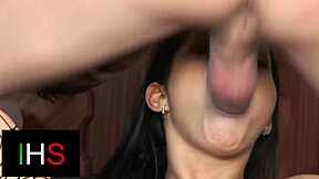 Beautiful Brunette Enjoys Double Penetration Action