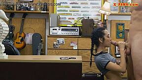 Very slim teen gets a special deal from the pawnshop owner