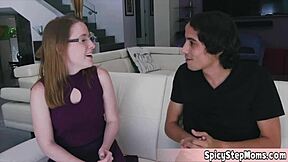 Hey, my geeky stepmom, wanna taste my cock instead of books?