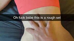 Cheating amateur yoga milf fucks fitness instructor on snapchat, cucked and creampied in rough anal