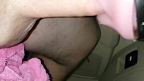Amazing Blowjob on Black Cock with Deepthroat and Cumshot!